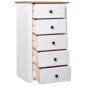 vidaXL Aparador de madera maciza pino estilo Panamá blanco 46x40x89 cm vidaXL Aparador de madera maciza pino estilo Panamá blanco 46x40x89 cm