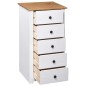 vidaXL Aparador de madera maciza pino estilo Panamá blanco 46x40x89 cm vidaXL Aparador de madera maciza pino estilo Panamá blanco 46x40x89 cm