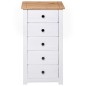 vidaXL Aparador de madera maciza pino estilo Panamá blanco 46x40x89 cm vidaXL Aparador de madera maciza pino estilo Panamá blanco 46x40x89 cm