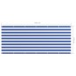 vidaXL Toldo para balcón tela oxford blanco y azul 120x300 cm