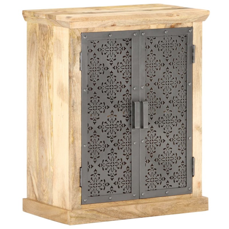 vidaXL Aparador con puertas de acero madera mango macizo 60x35x75 cm vidaXL Aparador con puertas de acero madera mango macizo 60x35x75 cm