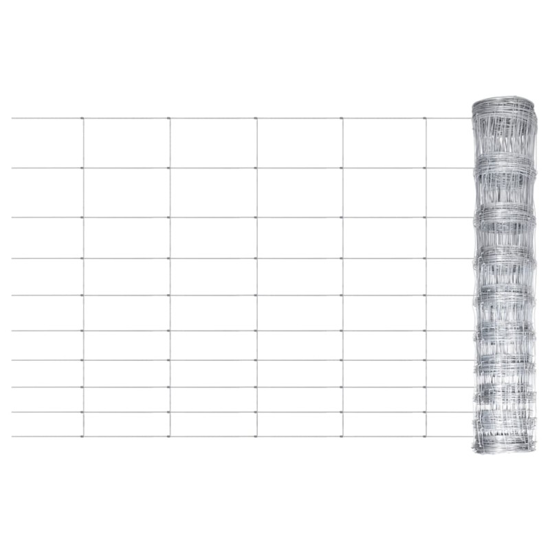vidaXL Valla de jardín de acero galvanizado plateado 50x1 m vidaXL Valla de jardín de acero galvanizado plateado 50x1 m
