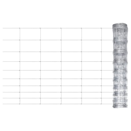 vidaXL Valla de jardín de acero galvanizado plateado 50x1 m
