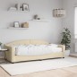 vidaXL Sofá cama con colchón tela crema 90x200 cm vidaXL Sofá cama con colchón tela crema 90x200 cm