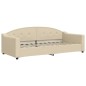 vidaXL Sofá cama con colchón tela crema 90x200 cm vidaXL Sofá cama con colchón tela crema 90x200 cm