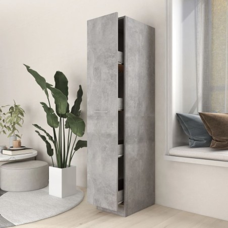 vidaXL Armario de boticario contrachapada gris hormigón 30x42,5x150 cm
