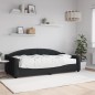 vidaXL Sofá cama con colchón tela negro 90x200 cm
