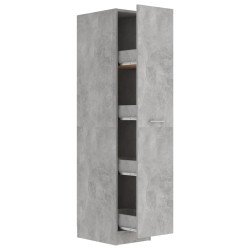 vidaXL Armario de boticario contrachapada gris hormigón 30x42,5x150 cm