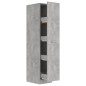 vidaXL Armario de boticario contrachapada gris hormigón 30x42,5x150 cm