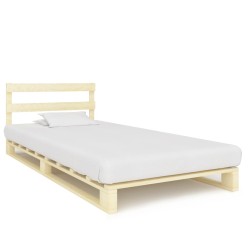 vidaXL Estructura de cama de palés madera maciza de pino 90x200 cm