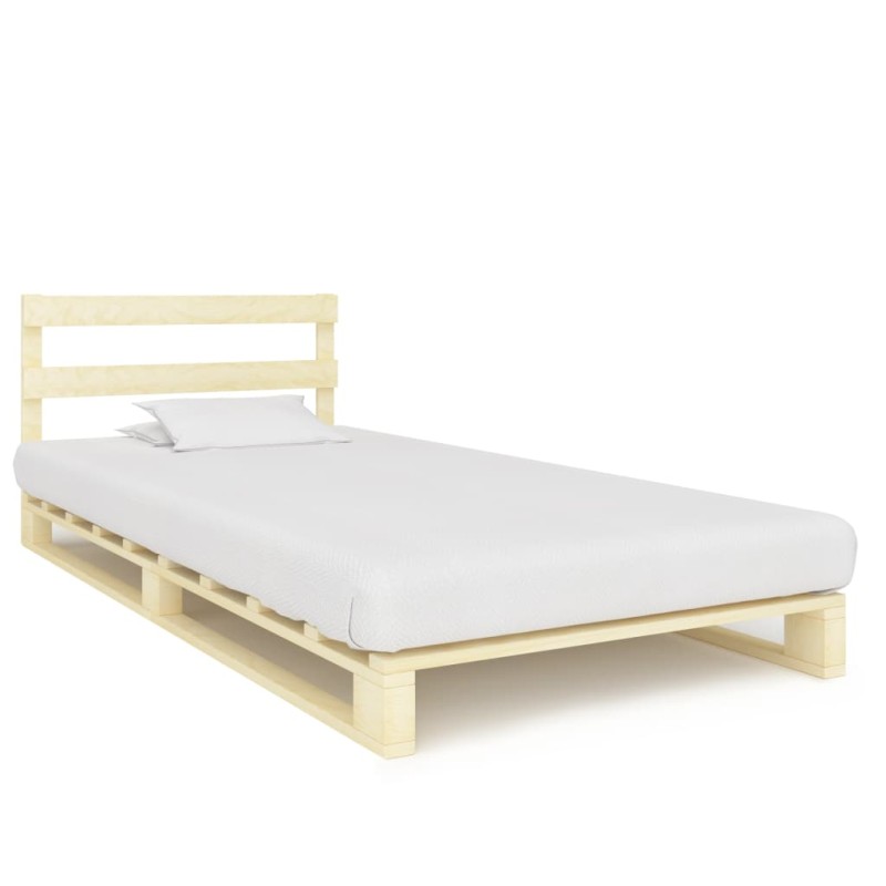 vidaXL Estructura de cama de palés madera maciza de pino 90x200 cm vidaXL Estructura de cama de palés madera maciza de pino 90x200 cm