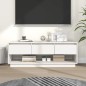 vidaXL Mueble de TV de madera maciza de pino blanco 110,5x34x40 cm vidaXL Mueble de TV de madera maciza de pino blanco 110,5x34x40 cm