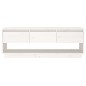 vidaXL Mueble de TV de madera maciza de pino blanco 110,5x34x40 cm vidaXL Mueble de TV de madera maciza de pino blanco 110,5x34x40 cm