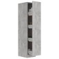 vidaXL Armario de boticario contrachapada gris hormigón 30x42,5x150 cm