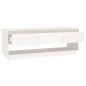 vidaXL Mueble de TV de madera maciza de pino blanco 110,5x34x40 cm vidaXL Mueble de TV de madera maciza de pino blanco 110,5x34x40 cm