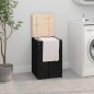 vidaXL Baúl para la colada madera maciza de pino negro 44x44x66 cm vidaXL Baúl para la colada madera maciza de pino negro 44x44x66 cm