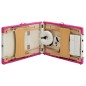 vidaXL Camilla de masaje plegable 3 zonas madera blanco y rosa vidaXL Camilla de masaje plegable 3 zonas madera blanco y rosa