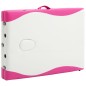 vidaXL Camilla de masaje plegable 3 zonas madera blanco y rosa vidaXL Camilla de masaje plegable 3 zonas madera blanco y rosa