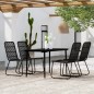 vidaXL Juego de comedor de jardín 5 piezas negro