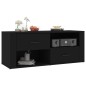 vidaXL Mueble para TV madera contrachapada negra 100x35x40 cm