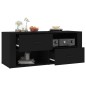 vidaXL Mueble para TV madera contrachapada negra 100x35x40 cm