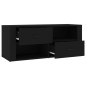 vidaXL Mueble para TV madera contrachapada negra 100x35x40 cm