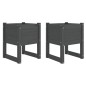 vidaXL Jardinera 2 unidades madera maciza de pino gris 40x40x52,5 cm
