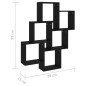 vidaXL Estante cubo de pared madera contrachapada negro 78x15x93 cm vidaXL Estante cubo de pared madera contrachapada negro 78x15x93 cm