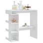 vidaXL Mesa bar estante almacenaje contrachapada blanco 100x50x101,5cm vidaXL Mesa bar estante almacenaje contrachapada blanco 100x50x101,5cm