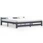 vidaXL Estructura de cama madera maciza de pino gris oscuro 200x200 cm vidaXL Estructura de cama madera maciza de pino gris oscuro 200x200 cm
