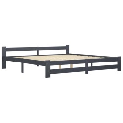vidaXL Estructura de cama madera maciza de pino gris oscuro 200x200 cm