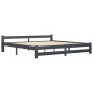 vidaXL Estructura de cama madera maciza de pino gris oscuro 200x200 cm vidaXL Estructura de cama madera maciza de pino gris oscuro 200x200 cm
