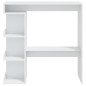 vidaXL Mesa bar estante almacenaje contrachapada blanco 100x50x101,5cm vidaXL Mesa bar estante almacenaje contrachapada blanco 100x50x101,5cm