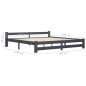 vidaXL Estructura de cama madera maciza de pino gris oscuro 200x200 cm vidaXL Estructura de cama madera maciza de pino gris oscuro 200x200 cm