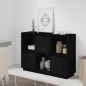vidaXL Aparador de madera maciza de pino negro 110,5x35x80 cm