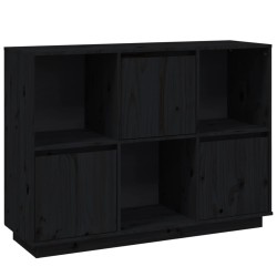 vidaXL Aparador de madera maciza de pino negro 110,5x35x80 cm
