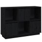 vidaXL Aparador de madera maciza de pino negro 110,5x35x80 cm