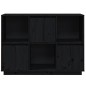 vidaXL Aparador de madera maciza de pino negro 110,5x35x80 cm