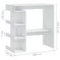 vidaXL Mesa bar estante almacenaje contrachapada blanco 100x50x101,5cm vidaXL Mesa bar estante almacenaje contrachapada blanco 100x50x101,5cm