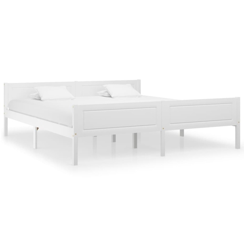 vidaXL Estructura de cama de madera maciza de pino blanco 180x200 cm vidaXL Estructura de cama de madera maciza de pino blanco 180x200 cm