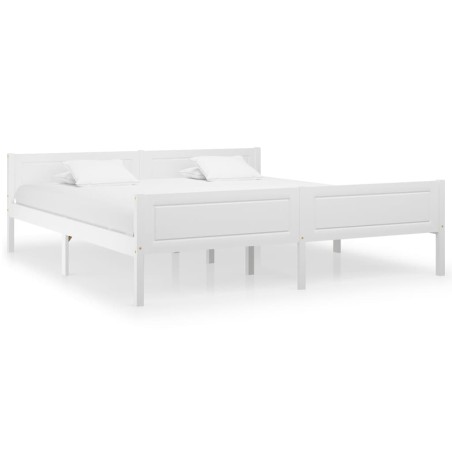 vidaXL Estructura de cama de madera maciza de pino blanco 180x200 cm