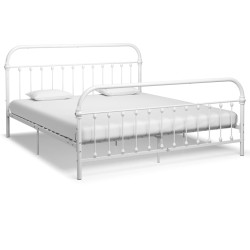 vidaXL Estructura de cama de metal blanco 180x200 cm