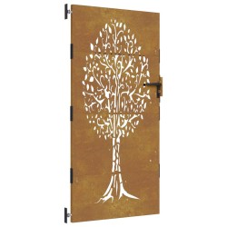 vidaXL Puerta de jardín acero corten diseño árbol 85x175 cm