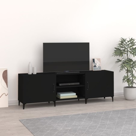 vidaXL Mueble para TV madera de ingeniería negro 150x30x50 cm