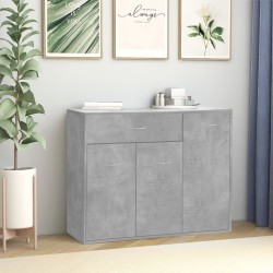 vidaXL Aparador de madera contrachapada gris hormigón 88x30x70 cm
