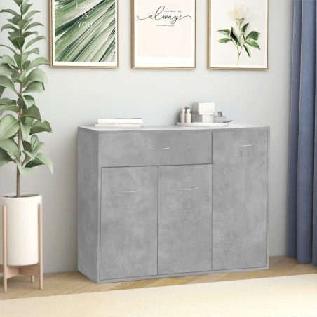 vidaXL Aparador de madera contrachapada gris hormigón 88x30x70 cm