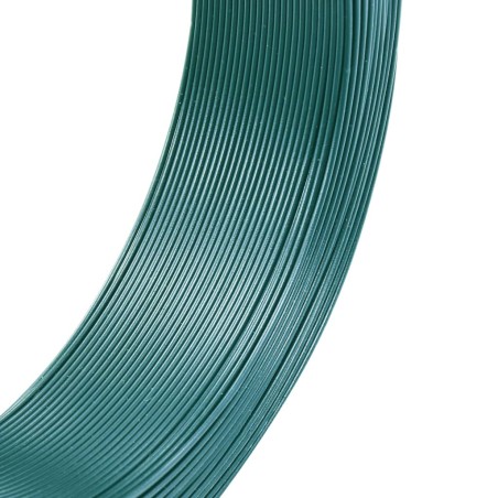 vidaXL Alambre de atar vallas acero verde ennegrecido 250 m 0,9/1,4 mm