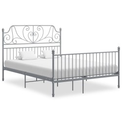 vidaXL Estructura de cama de metal gris 140x200 cm