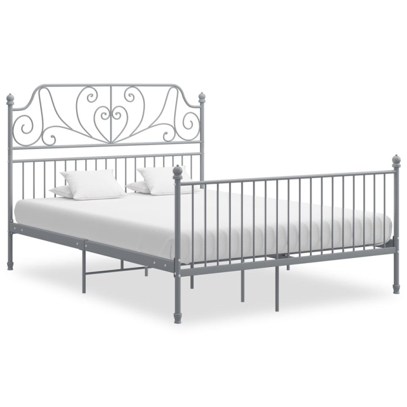vidaXL Estructura de cama de metal gris 140x200 cm vidaXL Estructura de cama de metal gris 140x200 cm