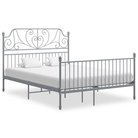 vidaXL Estructura de cama de metal gris 140x200 cm